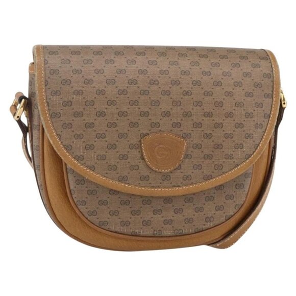 Gucci Handbags - GUCCI Micro GG Supreme Shoulder Bag PVC Beige Gold